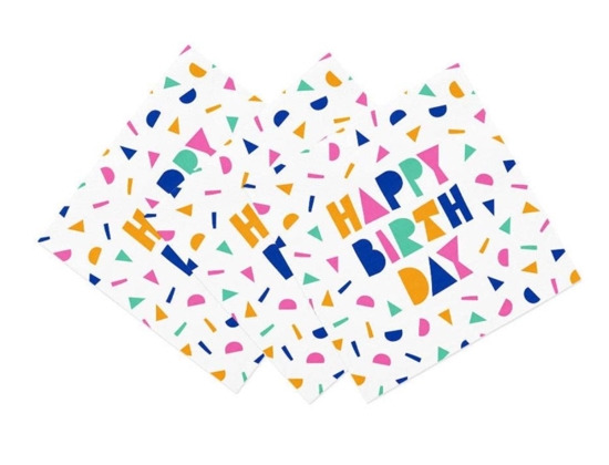 Servetten 'Happy Birthday' 33x33cm 20 stuks